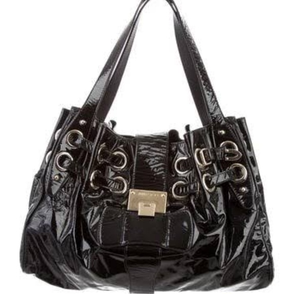 Jimmy Choo Handbags - Authentic Jimmy Choo Black Patent Ramona Handbag